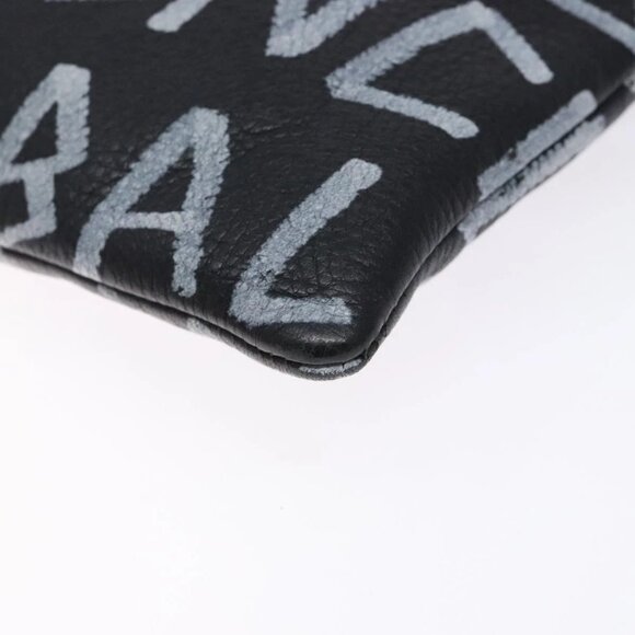 BALENCIAGA Clutch Bag Leather Black 494040 Auth 132454 - Picture 7 of 16